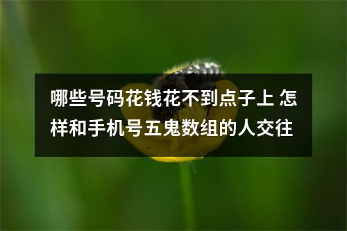 哪些号码花钱花不到点子上 怎样和手机号五鬼数组的人交往