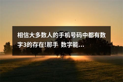 相信大多数人的手机号码中都有数字3的存在!那手  数字能量学已婚男人哪些手机尾号不能选